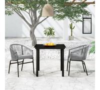 VidaXL Set Mobili da Pranzo per Giardino 3 pz Grigio