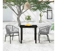 vidaXL Set Mobili da Pranzo per Giardino 3 pz Grigio