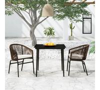 vidaXL Set Mobili da Pranzo per Giardino 3 pz Marrone