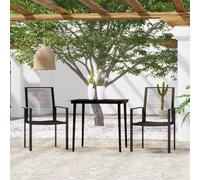 vidaXL Set Mobili da Pranzo per Giardino 3 pz Nero