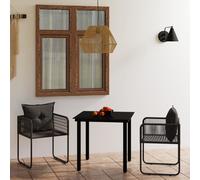 VidaXL Set Mobili da Pranzo per Giardino 3 pz Nero