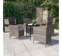vidaXL Set Mobili da Pranzo per Giardino 5 pz con Cuscini Grigio