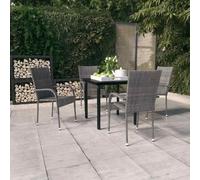 vidaXL Set Mobili da Pranzo per Giardino 5 pz Grigio e Nero