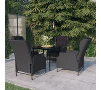 vidaXL Set Mobili da Pranzo per Giardino 5 pz Grigio Scuro