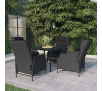 vidaXL Set Mobili da Pranzo per Giardino 5 pz Grigio Scuro