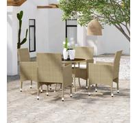 vidaXL Set Mobili da Pranzo per Giardino 5 pz in Polyrattan Beige