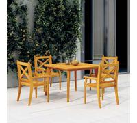 vidaXL Set Mobili da Pranzo per Giardino 5 pz Legno Massello di Acacia