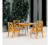 vidaXL Set Mobili da Pranzo per Giardino 5 pz Legno Massello di Acacia