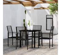 vidaXL Set Mobili da Pranzo per Giardino 5 pz Nero