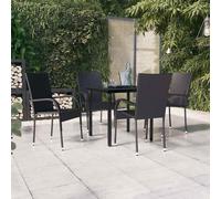Set Mobili da Pranzo per Giardino 5 pz Nero