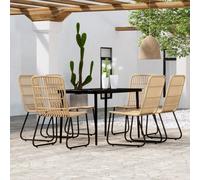 vidaXL Set Mobili da Pranzo per Giardino 7 pz Rovere