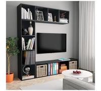 vidaXL Libreria/Mobile per TV Set da 3 pz Scaffalatura Libri DVD Parete Attrezzata Porta TV Armadio Multimediale Pensili Salotto Nero