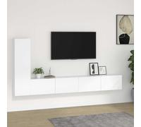 vidaXL Set Mobili Porta TV 3 pz Bianco in Legno Multistrato