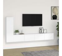 vidaXL Set Mobili Porta TV 3 pz Bianco in Legno Multistrato