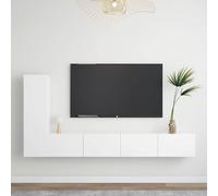 vidaXL Set Mobile TV 3 pz Bianco in Truciolato