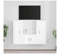 VIDAXL - Set Mobili Porta Tv 3 Pz Bianco Lucido In Legno Multistrato