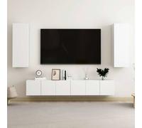 vidaXL Set Mobili Porta TV 5 pz Bianco in Legno Multistrato