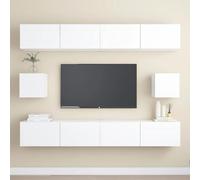 vidaXL Set Mobili Porta TV 6 pz Bianco in Legno Multistrato