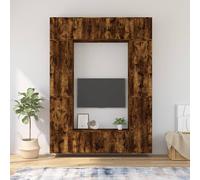 vidaXL Set Mobili Porta TV 8 pz Rovere Fumo in Legno Multistrato