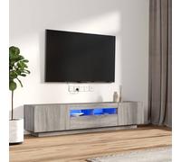 vidaXL Set Mobili TV 2 pz con Luci LED Grigio Sonoma Legno Multistrato