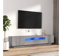 vidaXL Set Mobili TV 2 pz con Luci LED Grigio Sonoma Legno Multistrato