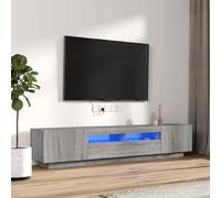 vidaXL Set Mobili TV 2 pz con Luci LED Grigio Sonoma Legno Multistrato