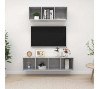 vidaXL Set Mobili TV 2 pz Grigio Cemento in Legno Multistrato