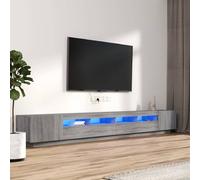 vidaXL Set Mobili TV 3 pz con Luci LED Grigio Sonoma Legno Multistrato