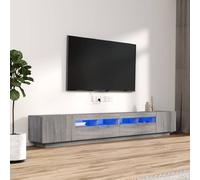 vidaXL Set Mobili TV 3 pz con Luci LED Grigio Sonoma Legno Multistrato