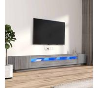 vidaXL Set Mobili TV 3 pz con Luci LED Grigio Sonoma Legno Multistrato