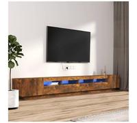 vidaXL Set Mobili TV 3pz con Luci LED Rovere Fumo in Legno Multistrato