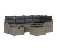 vidaXL Set modulare di Divano da Giardino con Cuscini Grigi in Rattan Sintetico, Resistente alle intemperie, Perfetto per pranzi all'aperto e per Il Cortile.