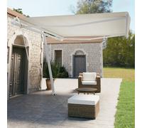 vidaXL Set Pali per Tenda da Sole Bianco 450x245 cm Ferro