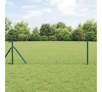 vidaXL Set pali recinzione 13 pcs Verde Ø32mm 160 cm Metallo