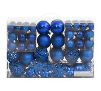 vidaXL Set Palline di Natale 111 pz Blu in Polistirene, Pallina Natalizia, addobbo Natalizio, Decorazione per Albero di Natale, Decorazione di Natale