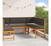 vidaXL Set Panchina da Giardino 5 pcs Marrone Legno di Acacia Massello