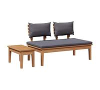 vidaXL Set di 2 panchine da giardino in solido teak