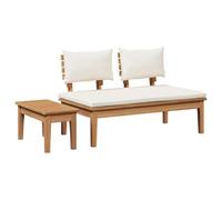 vidaXL Set Panchina da Giardino in Legno Massello di Teak