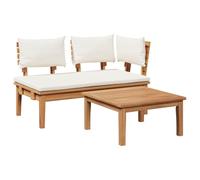 vidaXL Set di 2 panchine da giardino in teak massiccio