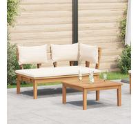 vidaXL Set Panchina e Tavolo da Giardino 2 pz Crema e Marrone