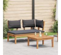 vidaXL Set Panchina e Tavolo da Giardino 2 pz Grigio e Marrone