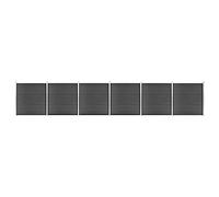 Set pannelli di recinzione in wpc 1045x186 cm nero
