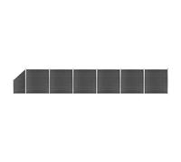 vidaXL Set Pannelli di Recinzione in WPC 1138x(105-186) cm Nero