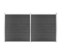VIDAXL - Set Pannelli Di Recinzione In Wpc 353x186 Cm Nero