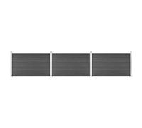 vidaXL Set Pannelli di Recinzione in WPC 526x105 cm Nero