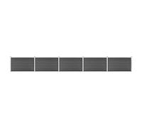 vidaXL Set Pannelli di Recinzione in WPC 872x105 cm Nero