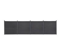 vidaXL Set Pannello di Recinzione Grigio 699x186 cm in WPC
