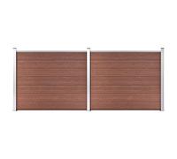 vidaXL Set Pannello di Recinzione in WPC 353x146 cm Marrone