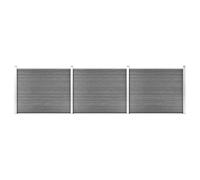 vidaXL Set Pannello di Recinzione in WPC 526x146 cm Grigio