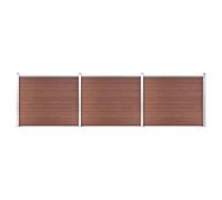 AX Recinzione Pannelli 3 Barre 21 Stecche 4 Pali 7x7x145cm Sicurezza WPC 3070452